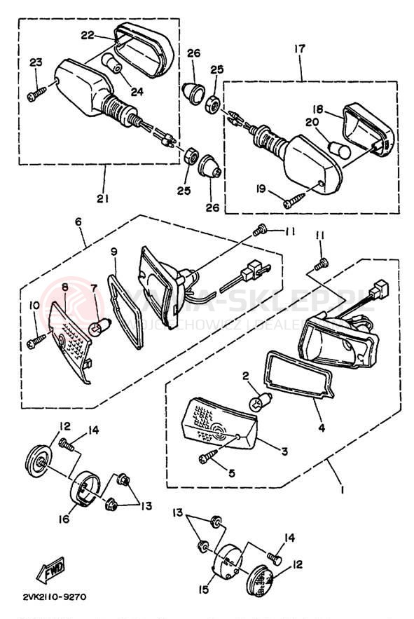 Schemat "kierunkowskazy" do Yamaha JOG CY50M