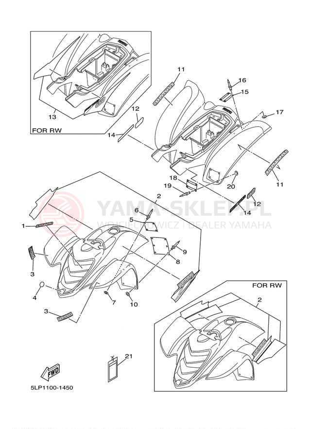 Schemat "naklejki" do Yamaha 660R RAPTOR YFM660RN/YFM660RNC