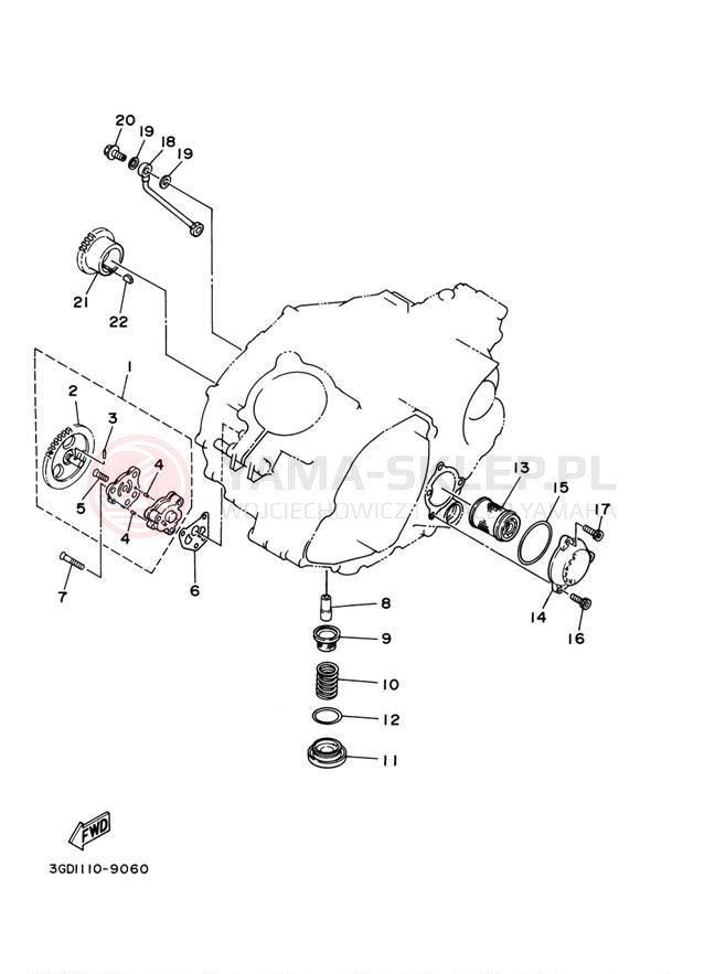 Schemat "Pompa olejowa" do Yamaha RAPTOR 350 YFM35RZW