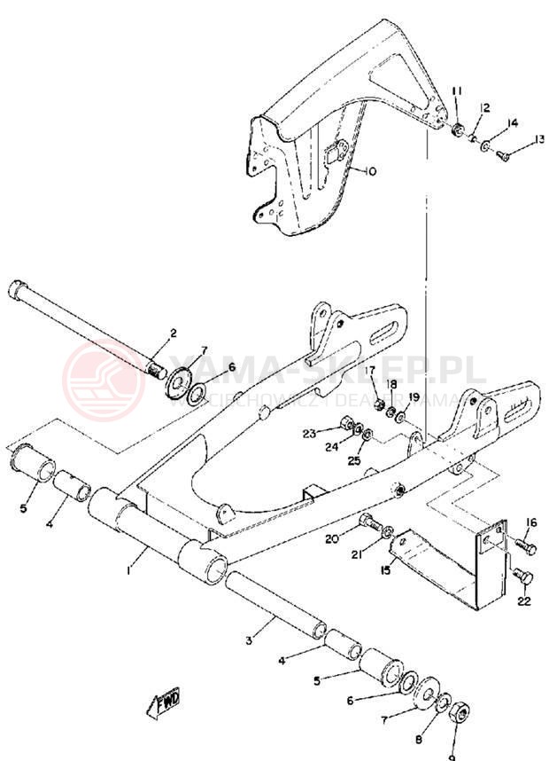 Schemat "Wahacz, osłona łańcucha" do Yamaha RT1M/RT1