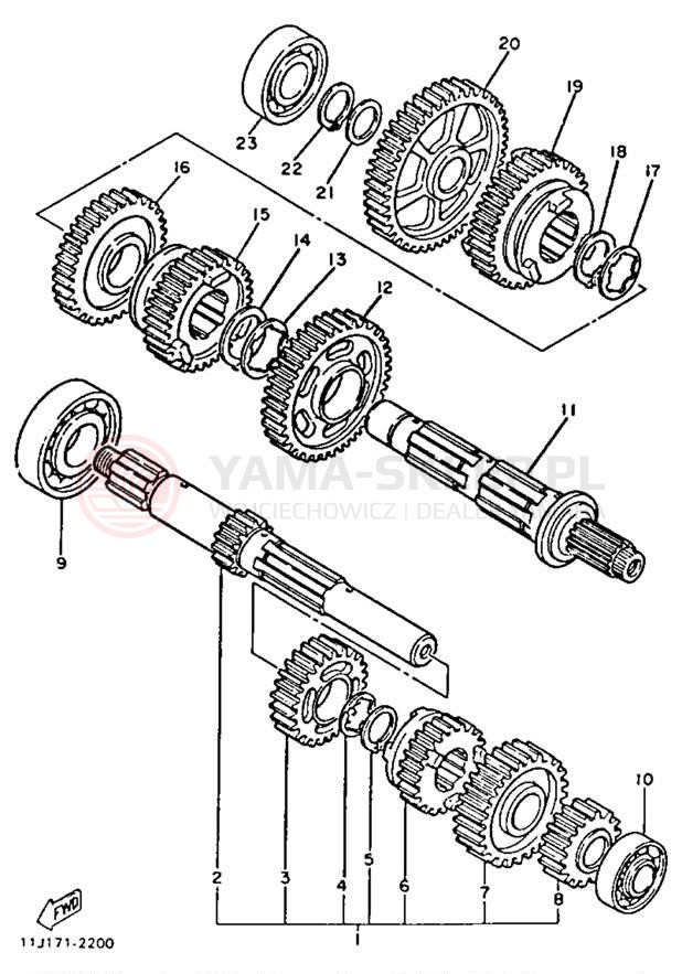 Schemat "Skrzynia biegów " do Yamaha XZ550RK