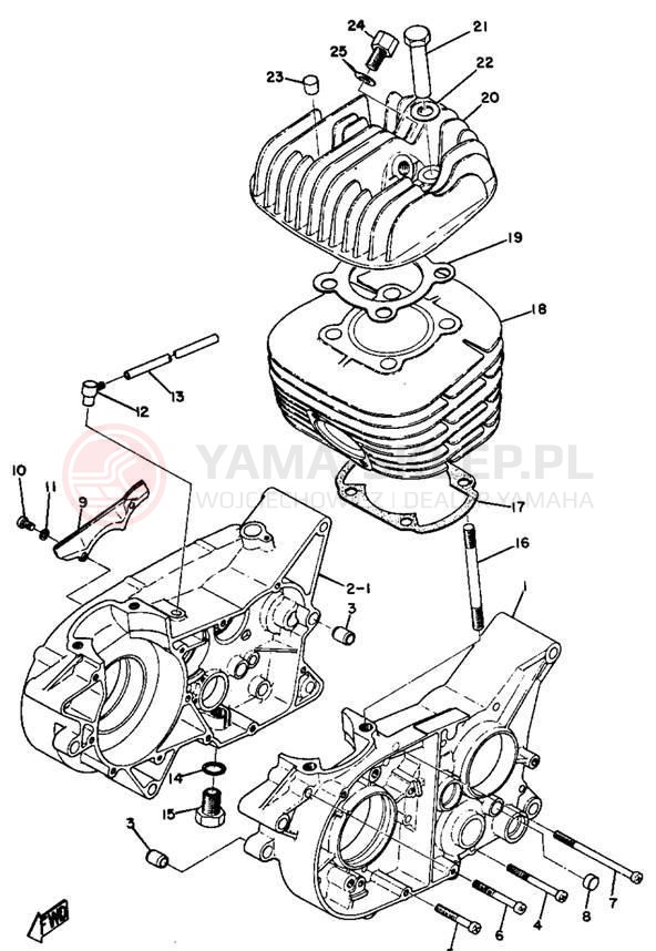Schemat "Obudowa silnika" do Yamaha DT1CMX/DT1C