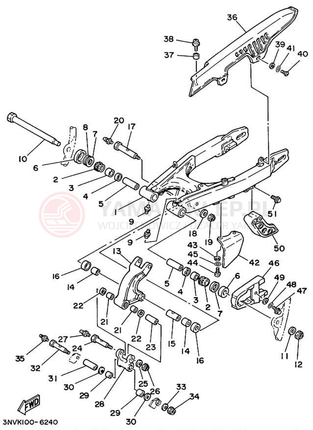 Schemat "wahacz" do Yamaha XT350L/XT350LC