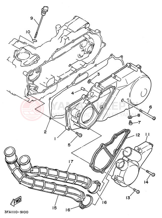 Schemat "Pokrywa silnika" do Yamaha BREEZE YFA1H