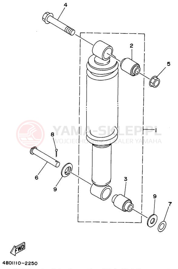 Schemat "zawieszenie tył" do Yamaha YFB250G_MNH