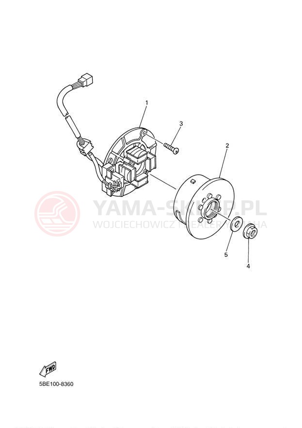 Schemat "prądnica" do Yamaha YZ426F YZ426FP