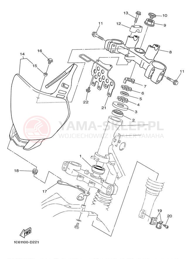 Schemat "Półki zawieszenia" do Yamaha TTR230 TTR230X