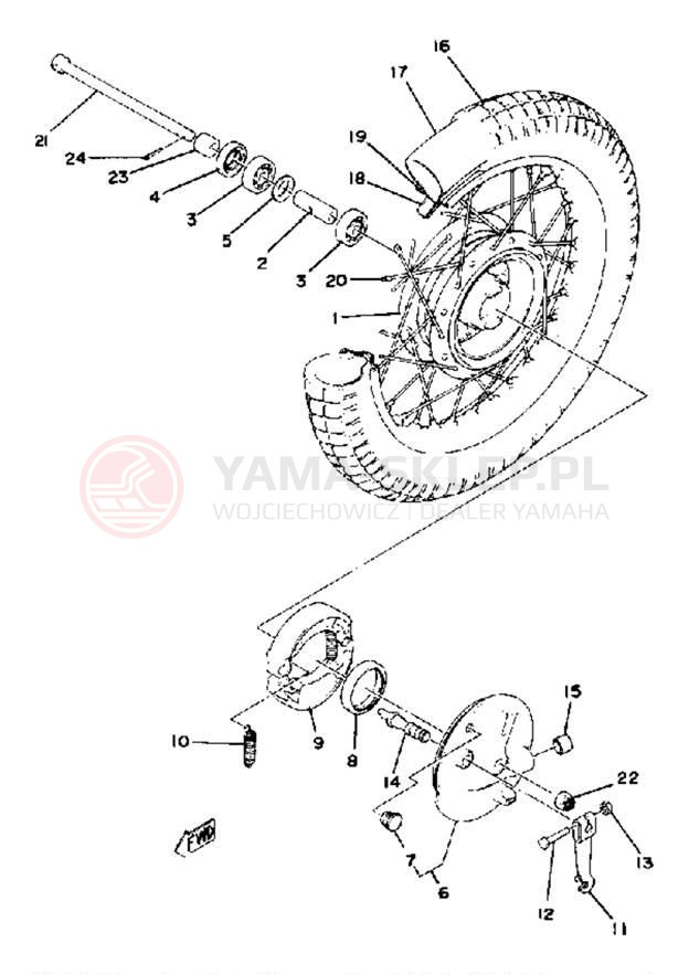 Schemat "Koło przód" do Yamaha MX80G