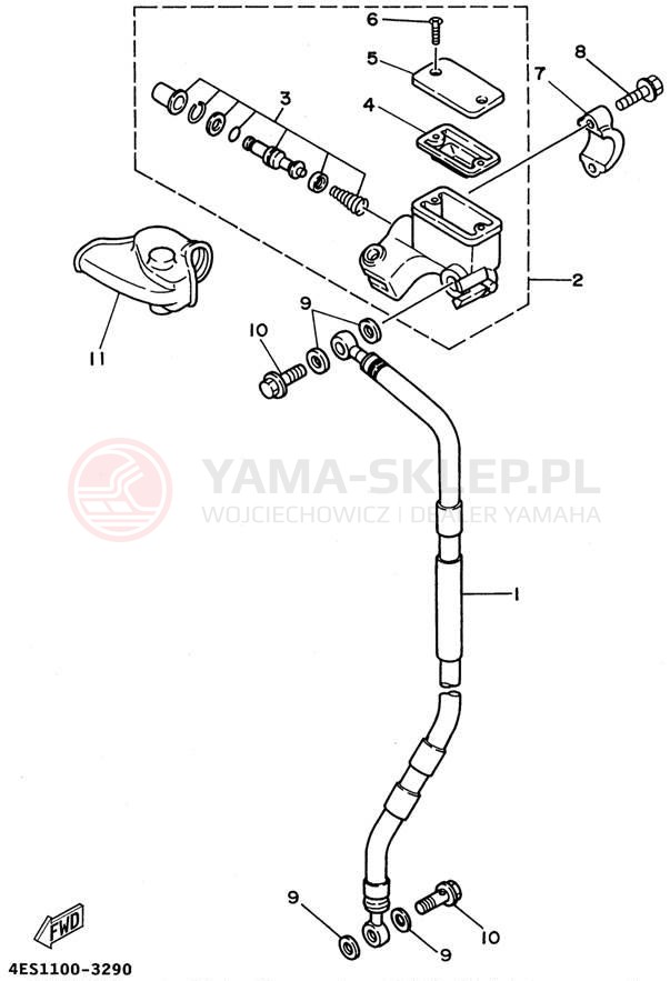 Schemat "Pompa hamulcowa przednia" do Yamaha YZ80H1