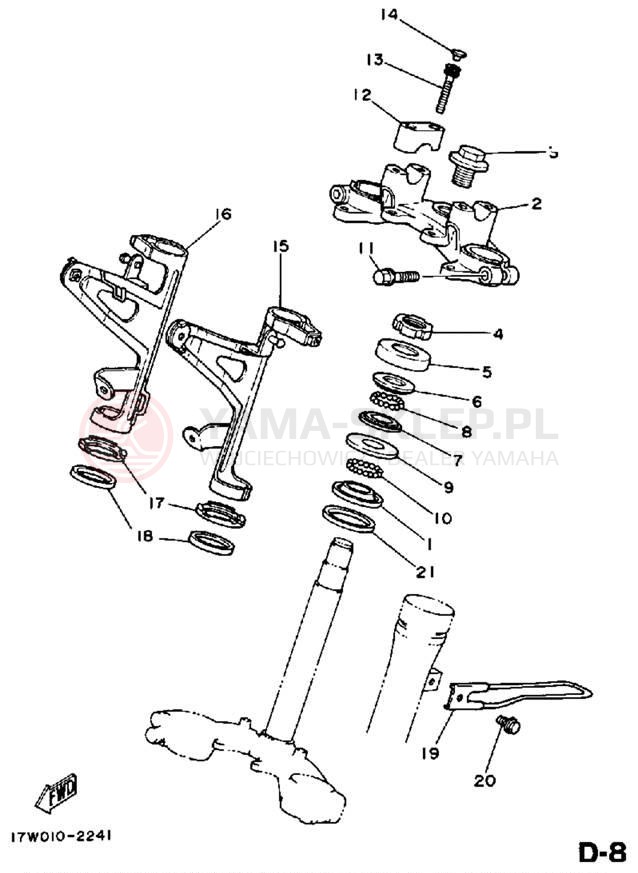 Schemat "Półki zawieszenia" do Yamaha ENDURO DT50U/DT50L/DT50LC