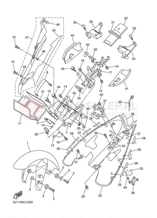 Schemat "błotnik" do Yamaha YZF-R1 YZFR1TC/YZFR1T