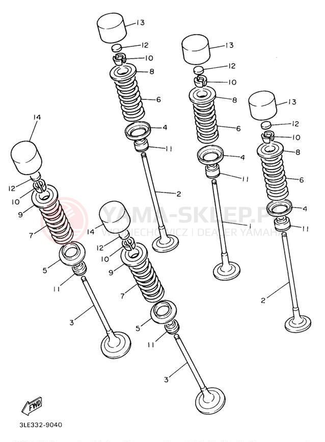 Schemat "zawory" do Yamaha YZF750RKC/YZF750RK