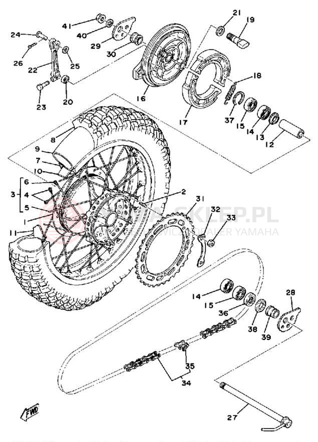 Schemat "Koło tył" do Yamaha IT250E/IT400E