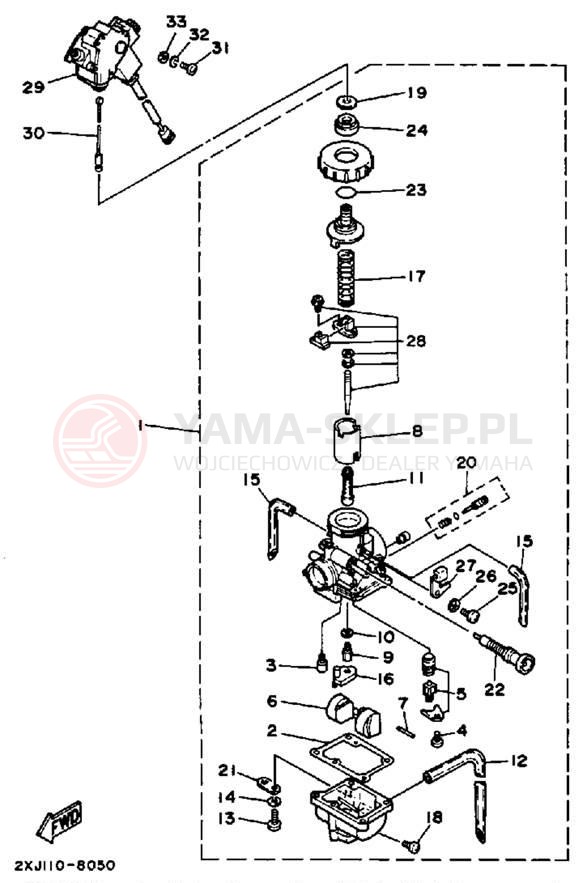 Schemat "Gaźnik" do Yamaha BLASTER YFS200U