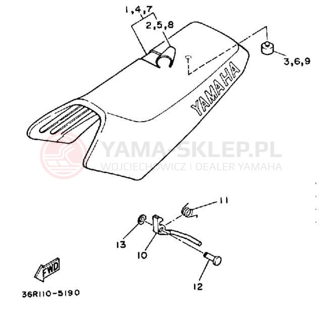 Schemat "siedzenie" do Yamaha YT60N