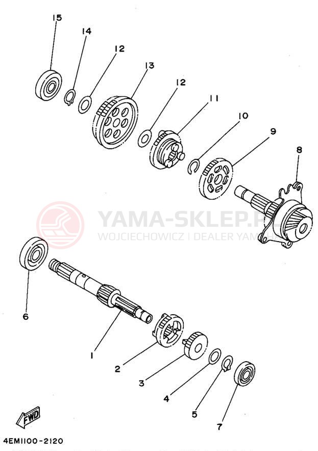 Schemat "Skrzynia biegów " do Yamaha BADGER YFM80G