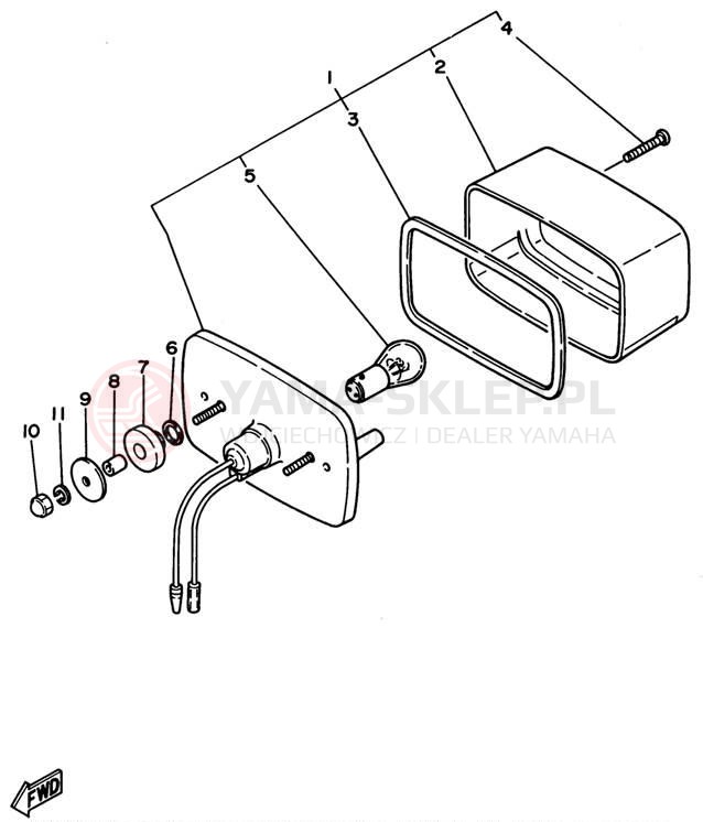 Schemat "lampa tył" do Yamaha BIG BEAR 4WD YFM350FWF