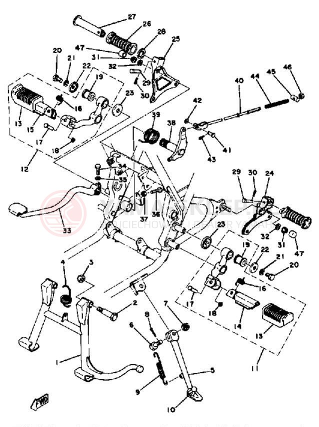 Schemat "Stopka postoj., dźw. Hamulca tył" do Yamaha XS360C