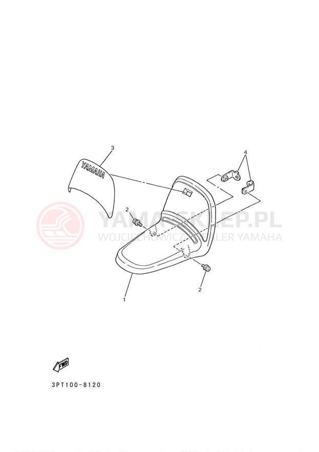Schemat "Przedni błotnik" do Yamaha YZINGER PW50M1