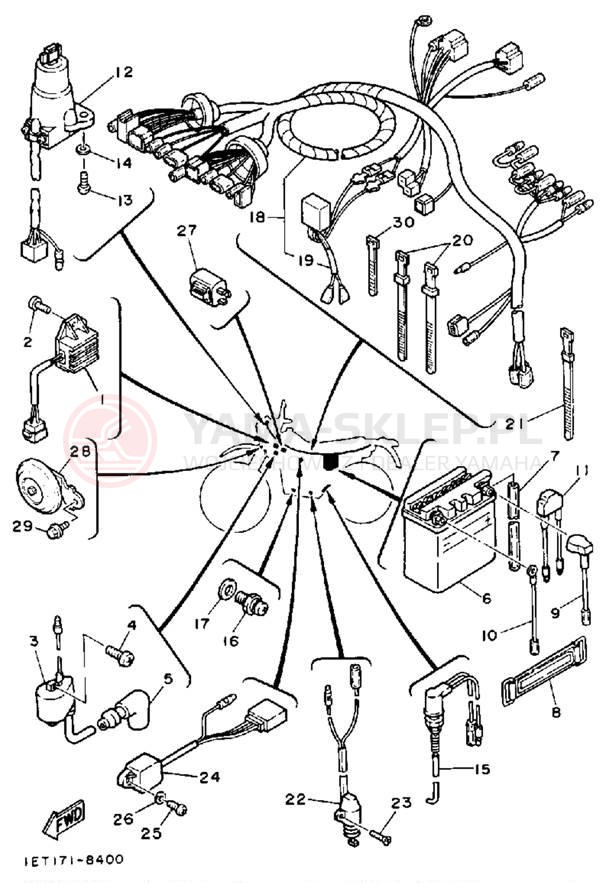 Schemat "układ elektryczny" do Yamaha XT350UC/XT350U