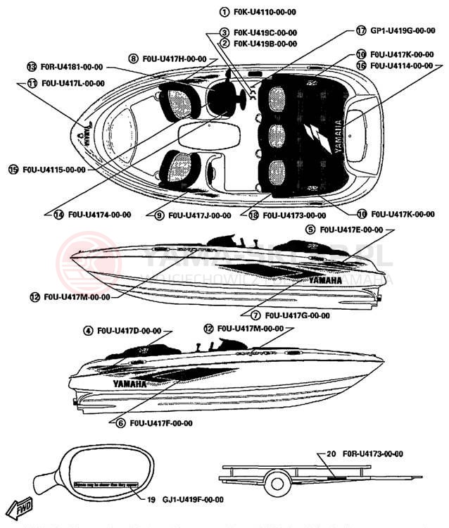 Schemat "naklejki" do Yamaha EXCITER 270 EXT1200X