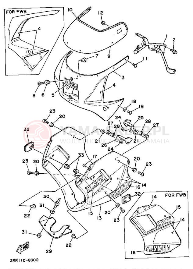 Schemat "Owiewki" do Yamaha YSR50U