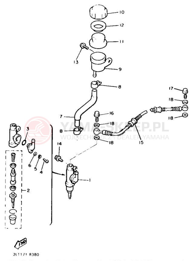 Schemat "Pompa hamulcowa tył" do Yamaha V-MAX 1200 VMX12E/VMX12EC