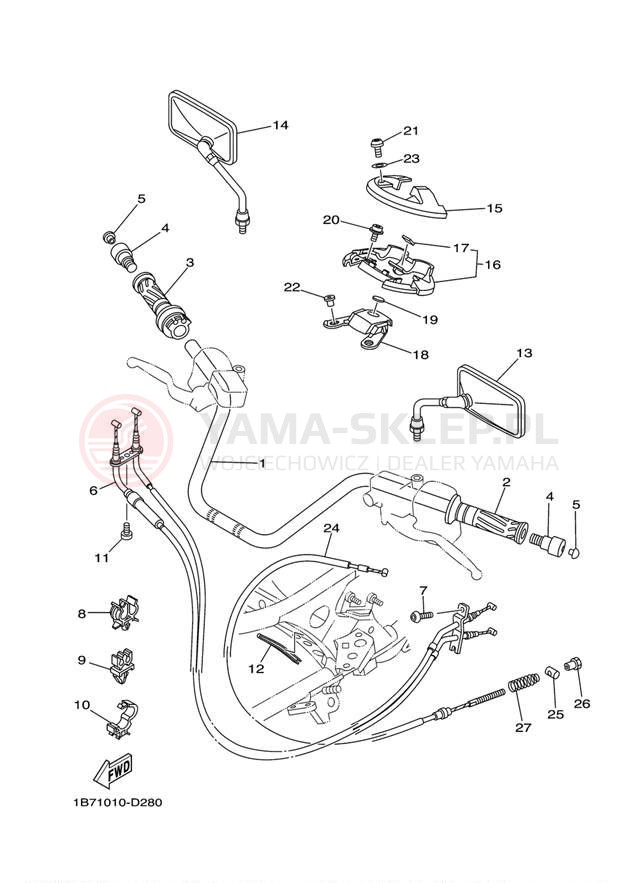 Schemat "Kierownica i osprzęt" do Yamaha MORPHOUS CP250XL