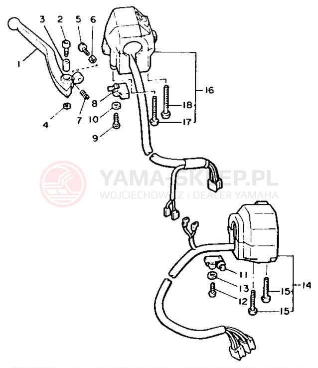 Schemat "Kierownica i osprzęt" do Yamaha V-MAX 1200 VMX12E/VMX12EC