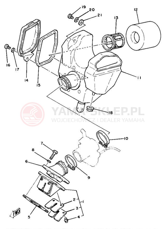 Schemat "Wtrysk paliwa" do Yamaha YZ80H