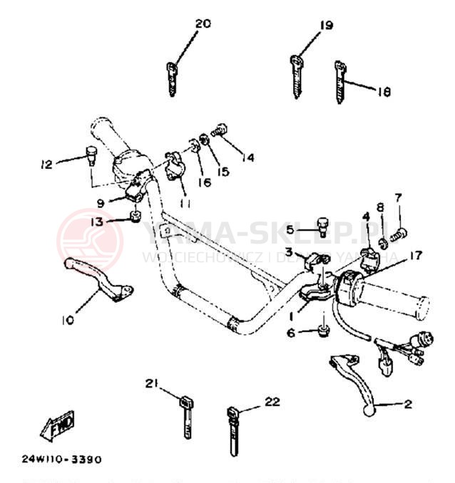 Schemat "Kierownica i osprzęt" do Yamaha YTM200EL