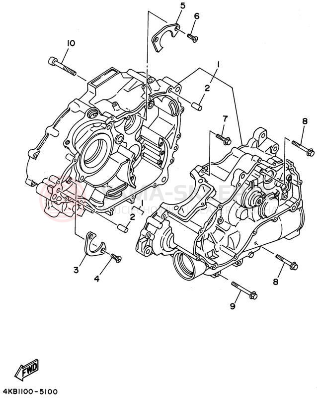 Schemat "Obudowa silnika" do Yamaha YFM35FXG