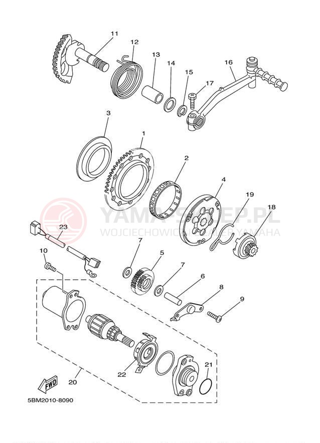 Schemat "rozrusznik" do Yamaha VINO CLASSIC YJ50RAP