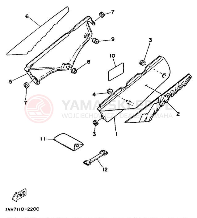 Schemat "Pokrywa boczna" do Yamaha XT350D/XT350DC