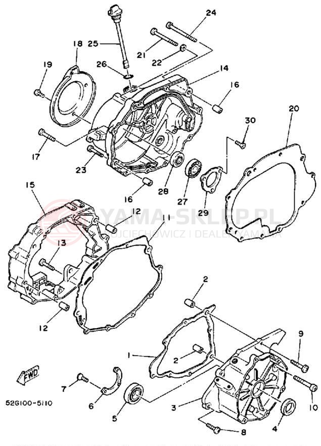 Schemat "Pokrywa silnika" do Yamaha MOTO-4 YFM200DXT