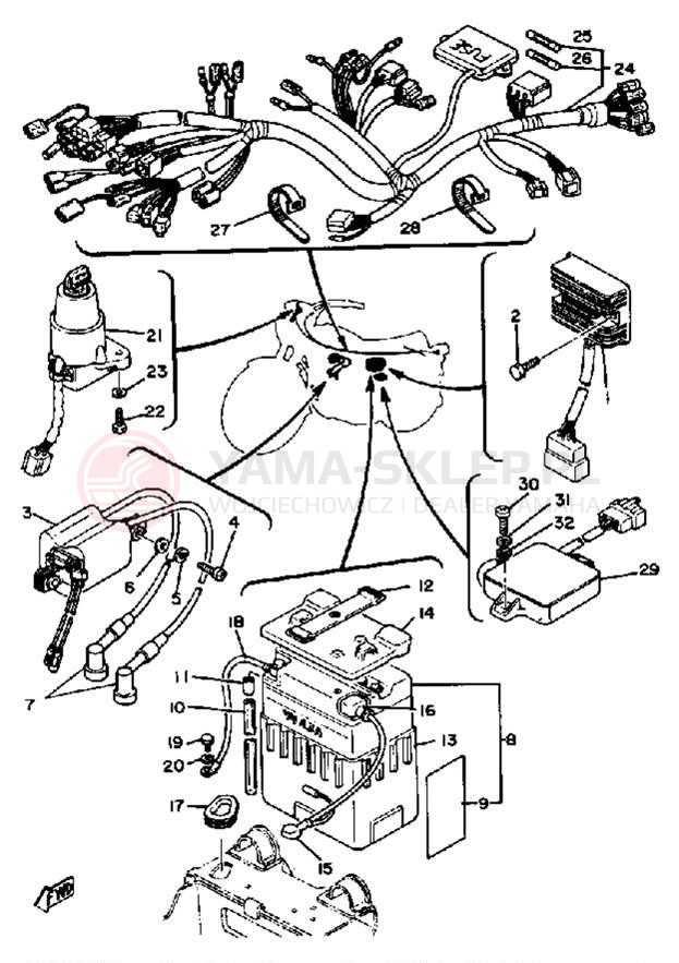 Schemat "układ elektryczny" do Yamaha XS650SG