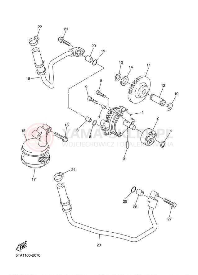 Schemat "Pompa olejowa" do Yamaha WR450F WR450FT