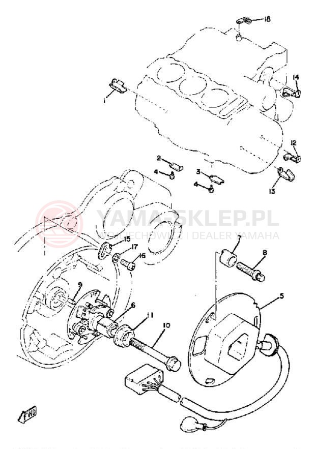 Schemat "Układ zapłonowy" do Yamaha XS850G