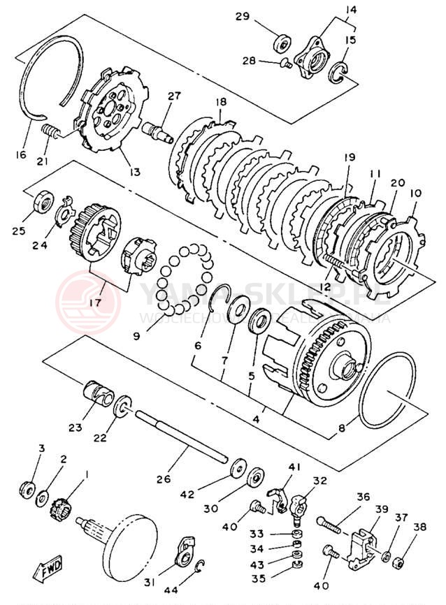 Schemat "sprzęgło" do Yamaha CHAMP YFM100U