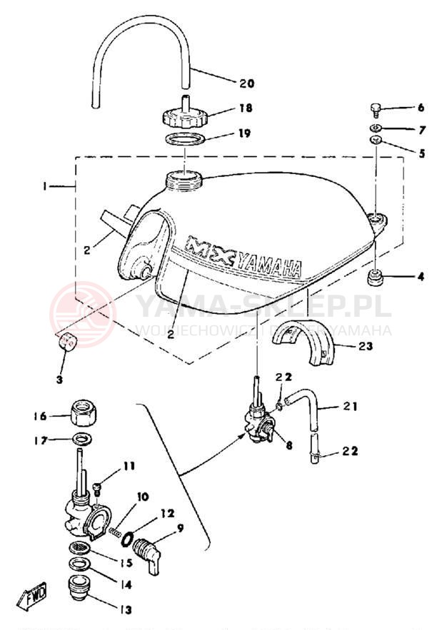 Schemat "zbiornik paliwa" do Yamaha MX175H