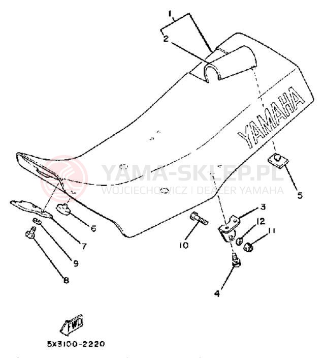 Schemat "siedzenie" do Yamaha YZ100J