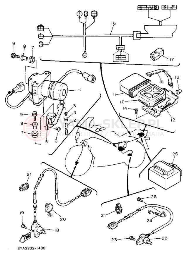 Schemat "układ elektryczny" do Yamaha FJ1200ADC/FJ1200AD