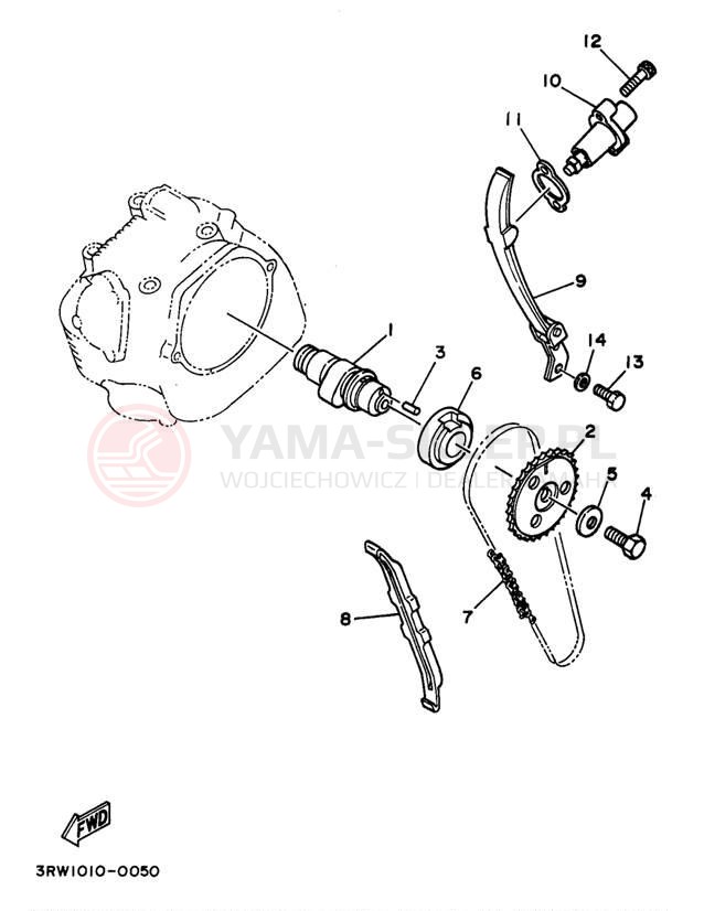 Schemat "Rozrząd - łańcuszek" do Yamaha SEROW XT225K/XT225KC