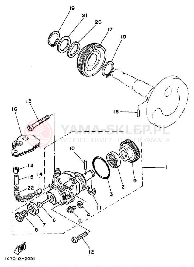 Schemat "Pompa olejowa" do Yamaha RIVA 50 CA50K