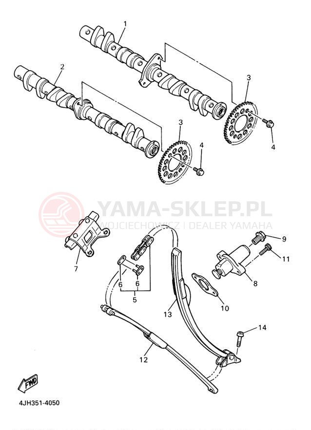 Schemat "Rozrząd - łańcuszek" do Yamaha YZF600R YZF600RT/YZF600RTC