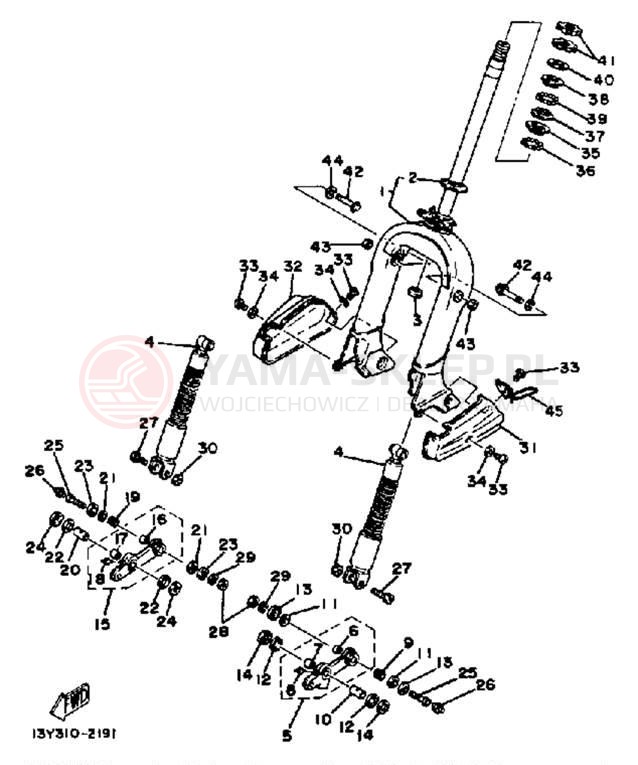 Schemat "Amortyzatory przód" do Yamaha CV80L