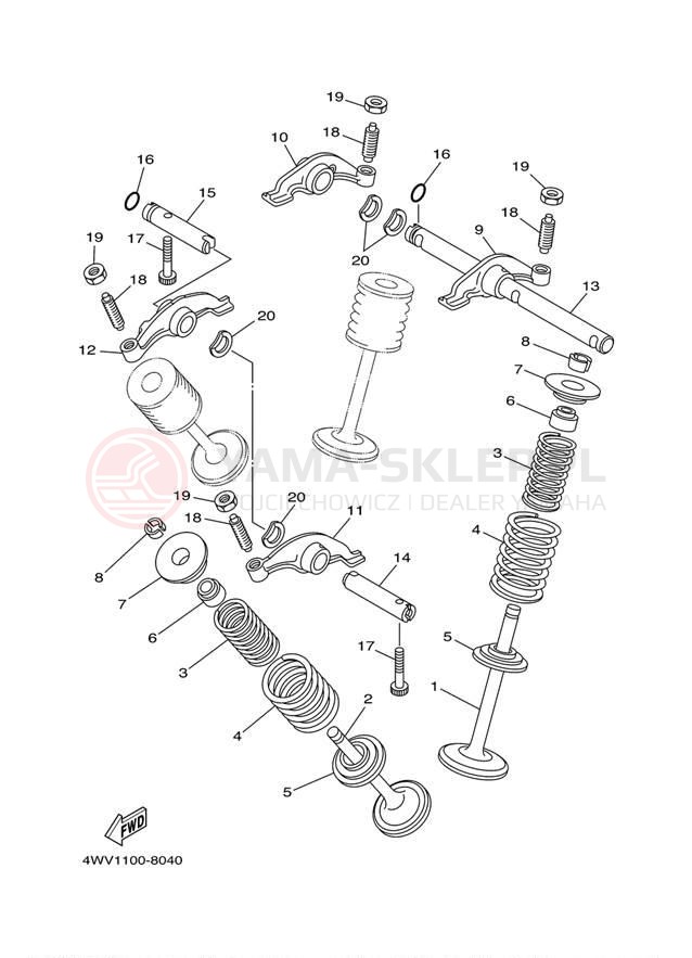 Schemat "zawory" do Yamaha GRIZZLY YFM600FM/YFM600FMC