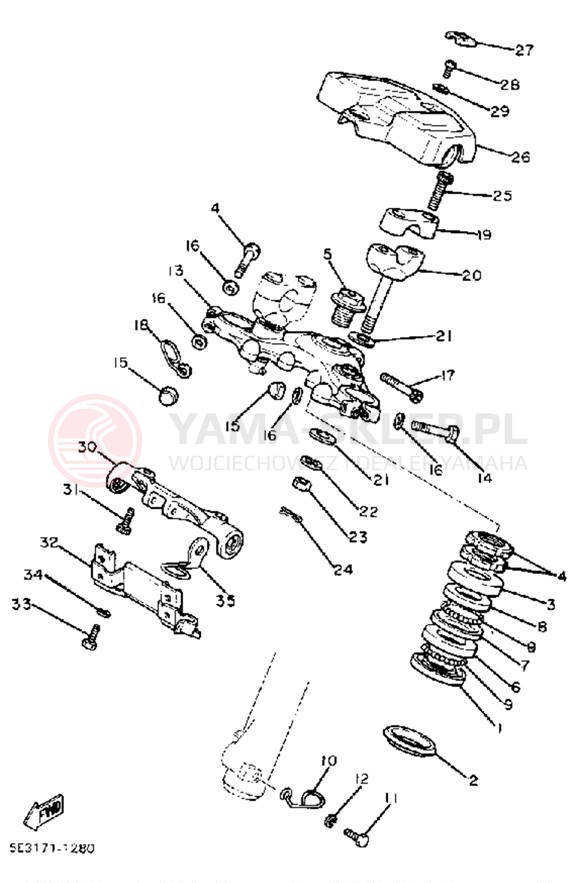 Schemat "Półki zawieszenia" do Yamaha VIRAGO 750 XV750J