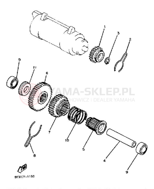 Schemat "rozrusznik" do Yamaha VIRAGO 750 XV750K