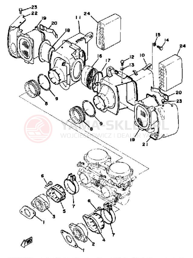 Schemat "Wtrysk paliwa" do Yamaha XS650D